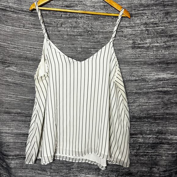 Torrid Striped Cami Tank Top Women Size 1(1x) Off White Adjustable Lined V Neck - Picture 2 of 5
